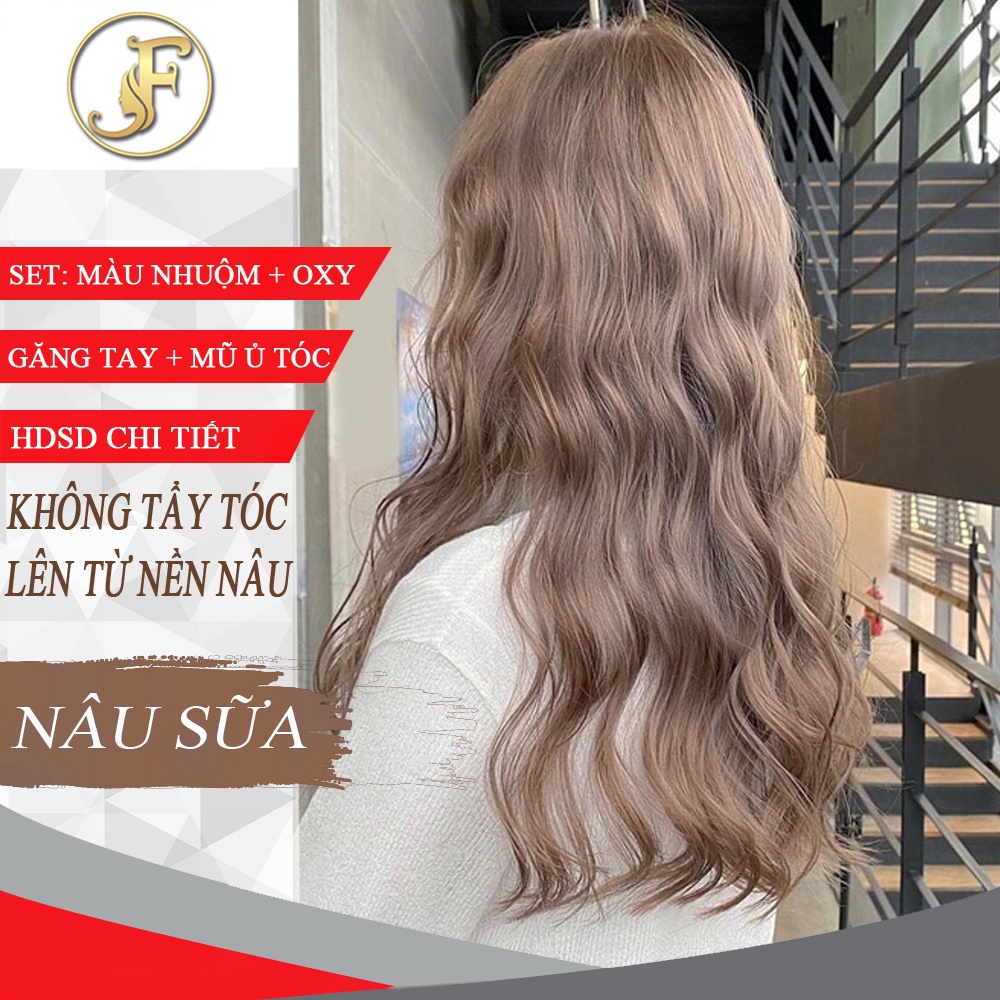 Thuốc nhuộm tóc màu NÂU SỮA - Lên Từ Nền Nâu - KHÔNG TẨY