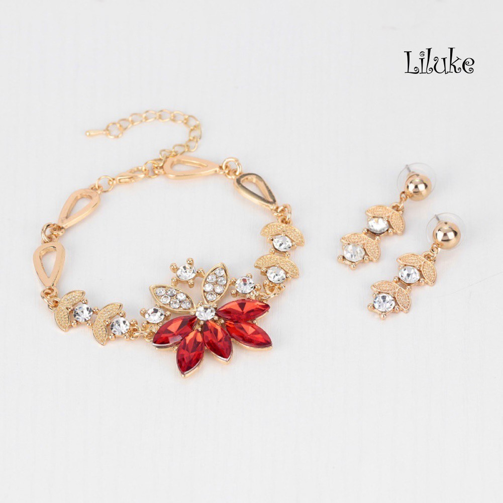 Bộ Trang Sức Gồm Vòng cổ / Vòng Tay / Nhẫn / Khuyên Tai Hình Chùm Nho Đính