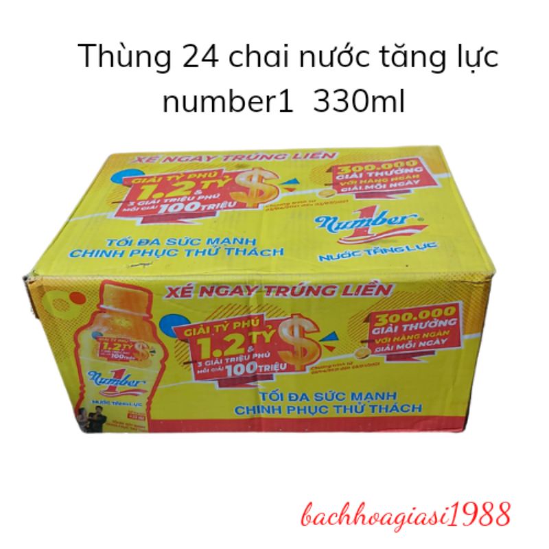 NOW SHIP- Thùng 24 chai nước tăng lực Number one 330ml