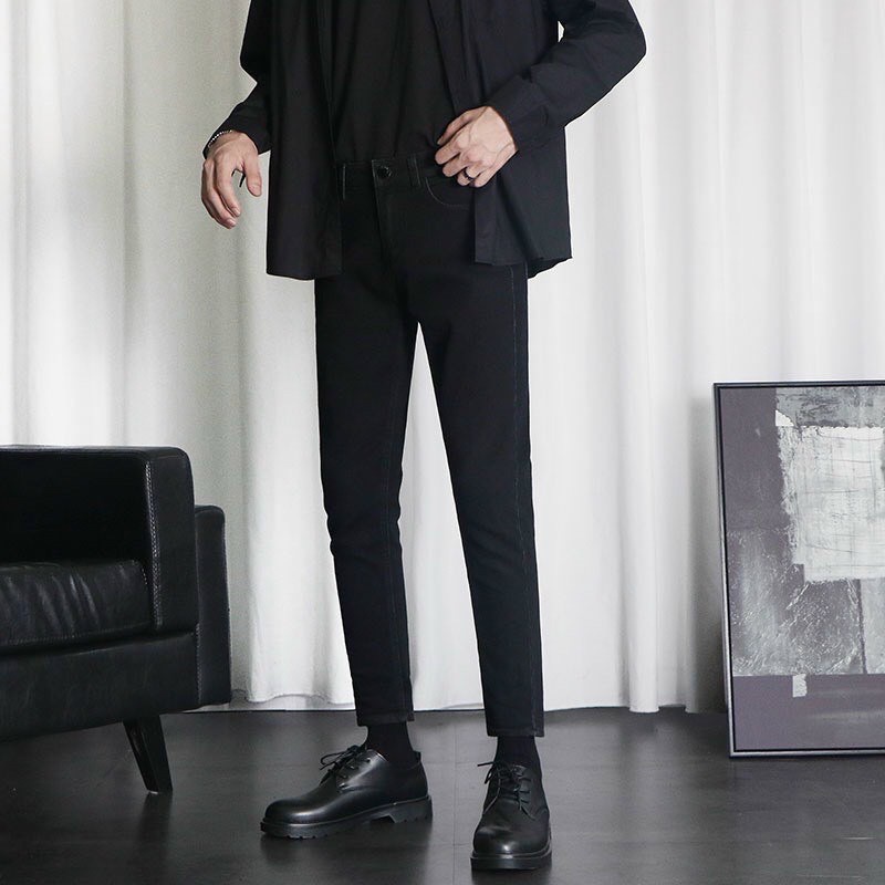 Quần Jean nam đen trơn CRYING CENTER DENIM form ôm Slimfit trẻ trung co giãn tốt