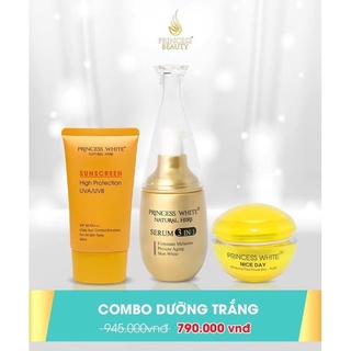 Combo dưỡng da nice day serum và chống nắng Princess white