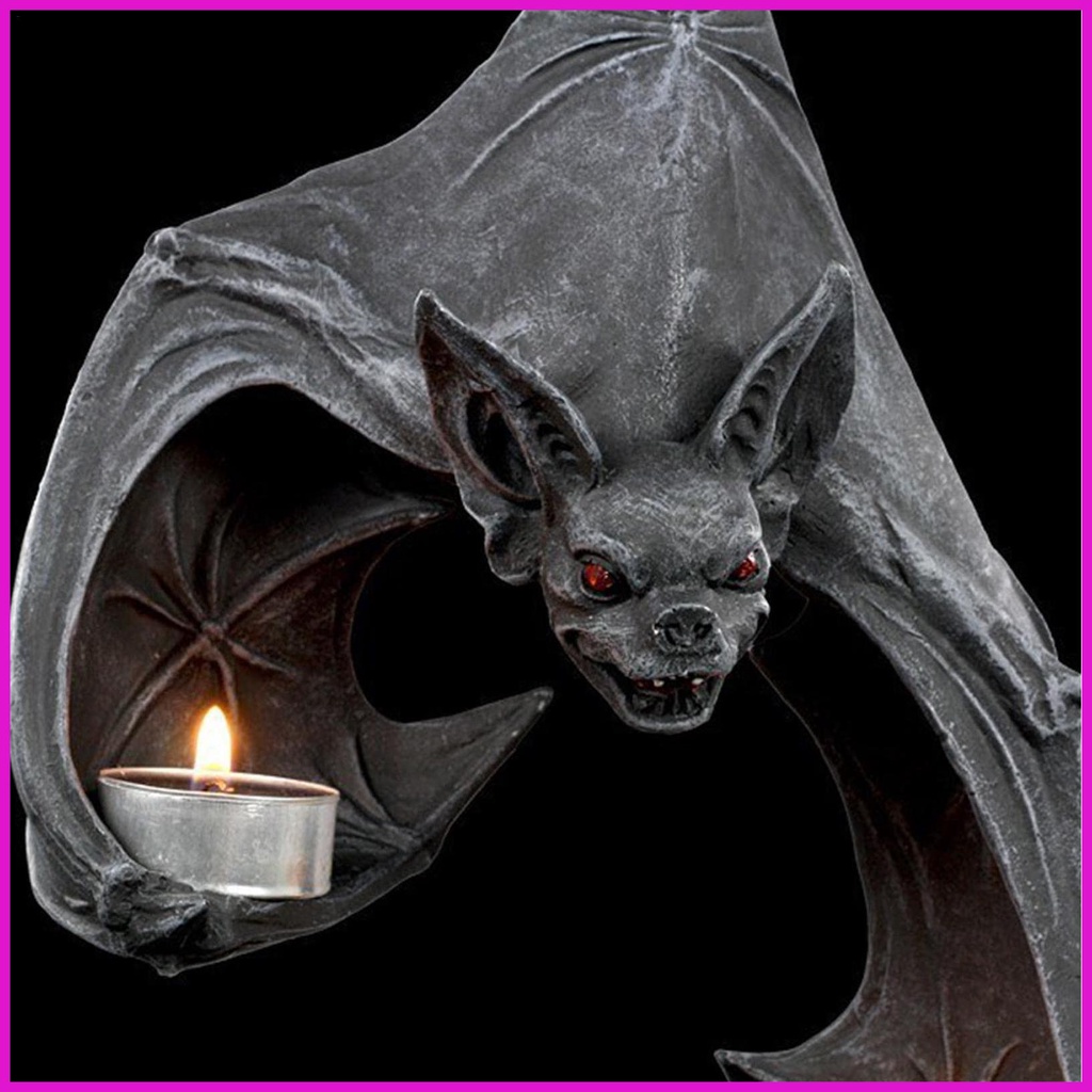 Giá Đỡ Đèn Cầy Bằng Resin Màu Đen Phong Cách Gothic Độc Đáo Trang Trí Nhà Cửa