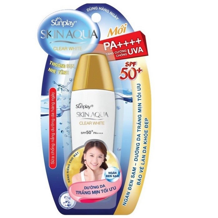 Sữa chống nắng dưỡng trắng Sunplay Skin Aqua Clear White SPF50 25g | BigBuy360 - bigbuy360.vn