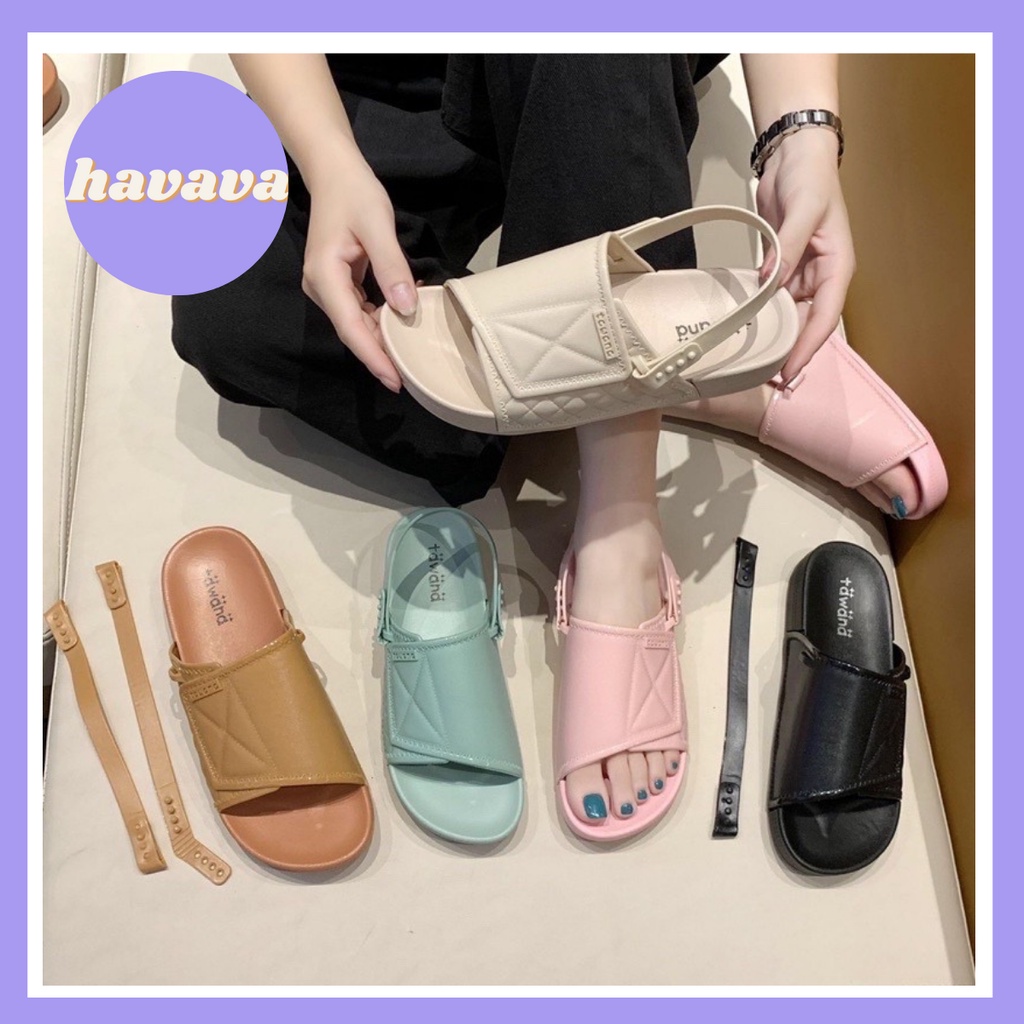 Giày sandal nữ đi học đế cao 3 phân ulzzang đẹp HAVAVA SD006