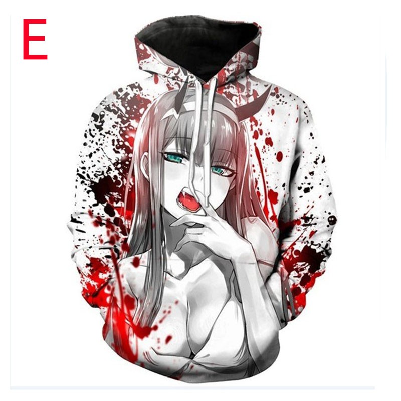 Áo Hoodies nam tay dài in hình nhân vật Anime DARLING in the FRANXX 02 ZERO TWO Ahegao 3D | BigBuy360 - bigbuy360.vn