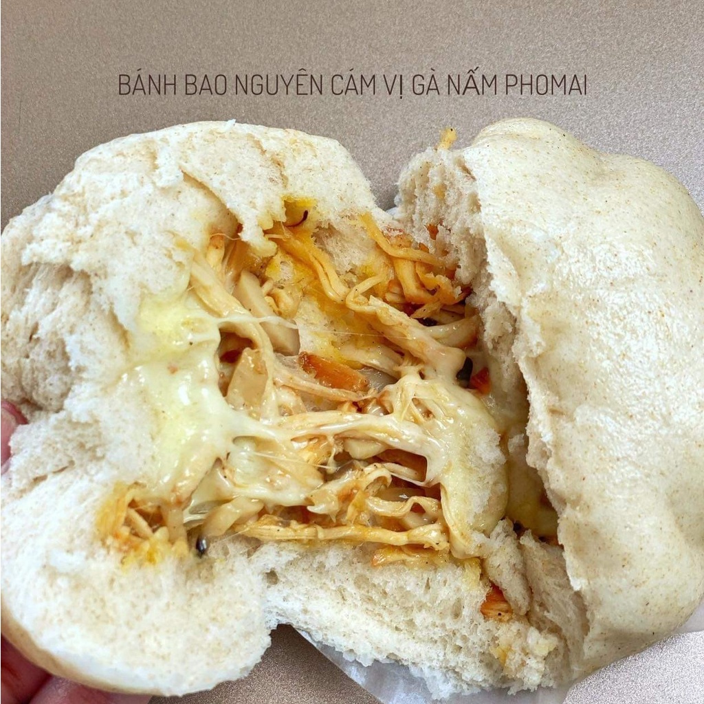 Bánh bao tươi nguyên cám Baker Baking mix vị không chất bảo quản set 4 bánh