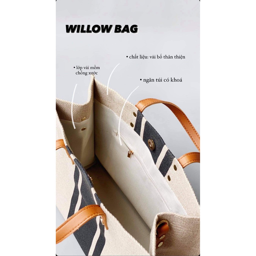 Túi vải bố cao cấp size lớn đựng được laptop 13-14inch - Willow Bag - VuVer Accessories