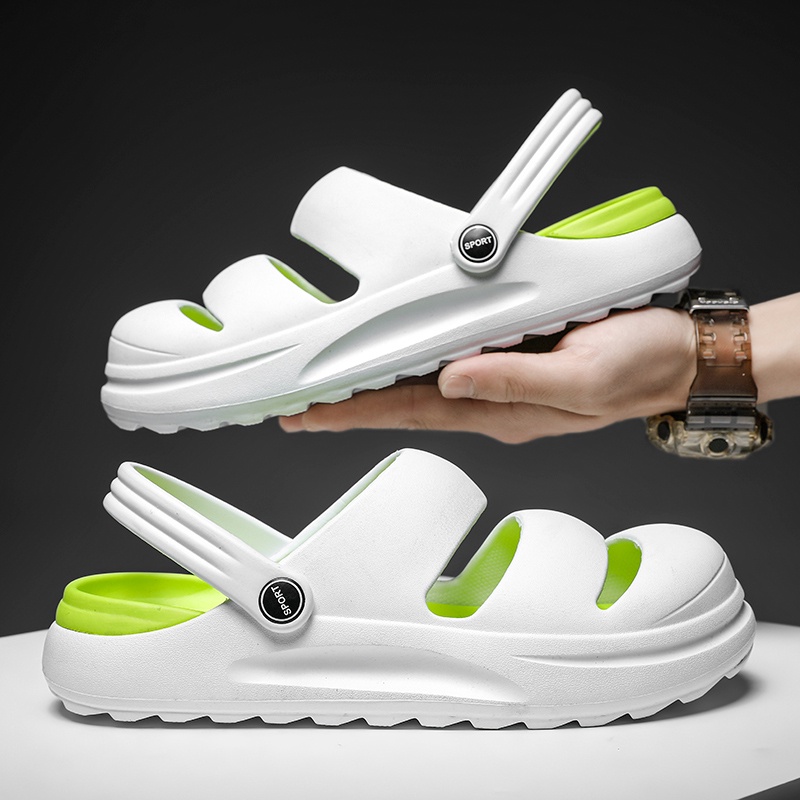 Xăng đan Nhựa EVA Thoáng Khí Đế Dày Tăng Chiều Cao Hai Chiều Màu Sắc Tương Phản Size 36-45 Thời Trang Mùa Hè Cho Nam Và Nữ