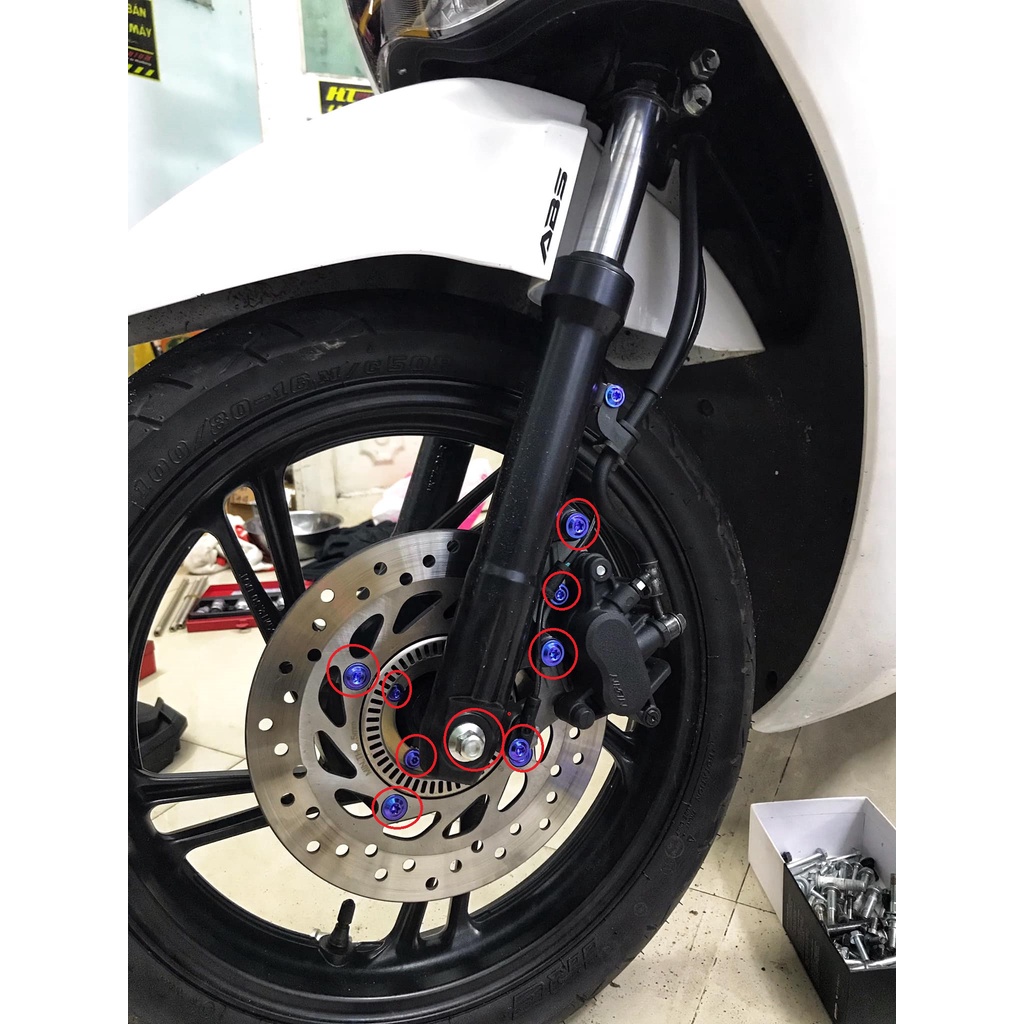 Combo 19 con ốc Titan Gr5 Full dàn chân trước Sh abs