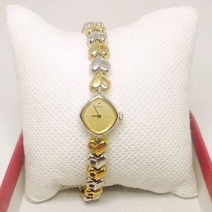 Đồng hồ lắc nữ Seiko Nhật Bản, mặt thoi kết hợp dây trái tim cực độc đáo, độ mới cao, size mặt bé 14mm