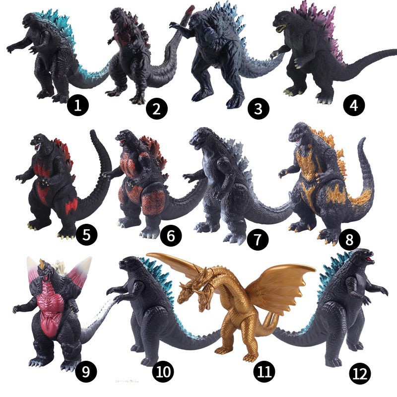 ✜Hoa sen đỏ Godzilla Toho phim rồng ba đầu đồ chơi hình mô hình quái vật bằng nhựa mềm đồ chơi khủng long cơ khí vua đồ