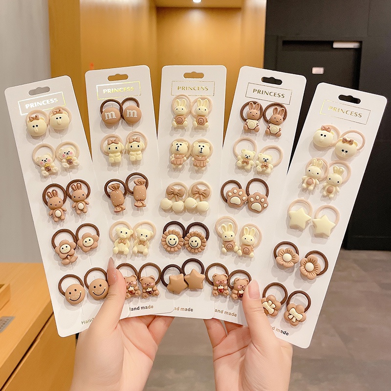 Set Dây Buộc Tóc Cao Su Phong Cách Hàn Quốc Dễ Thương Thời Trang Cho Trẻ Em Dễ Phối Đồ