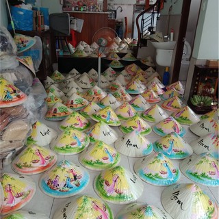 NÓN LÁ VẼ TRANH SƠN DẦU 30.40cm