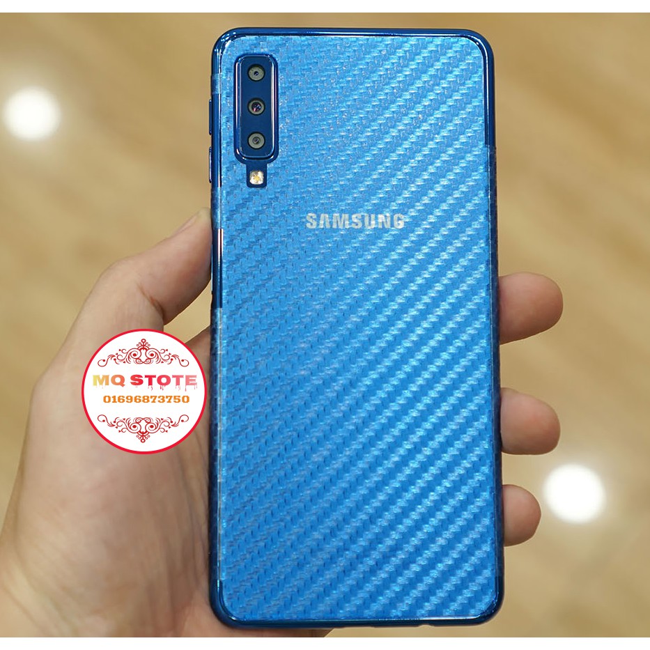 [COMBO] SAMSUNG A7(2018) CƯỜNG LỰC TRONG SUỐT KÈM DÁN MẶT SAU VÂN CARBON