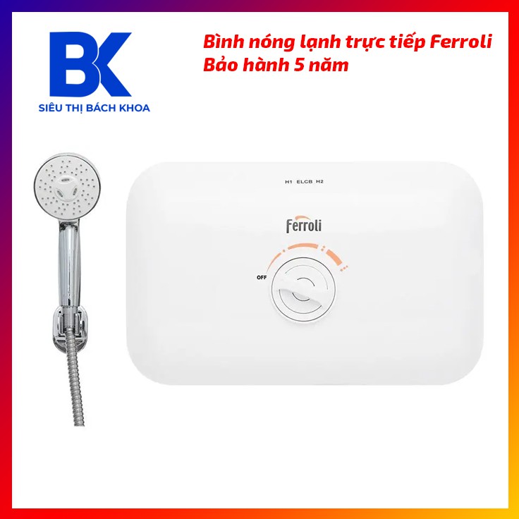 Bình nóng lạnh trực tiếp 4500W 💥 Ferroli RITA FS-4.5 TE 💥 Bảo Hành 5 năm