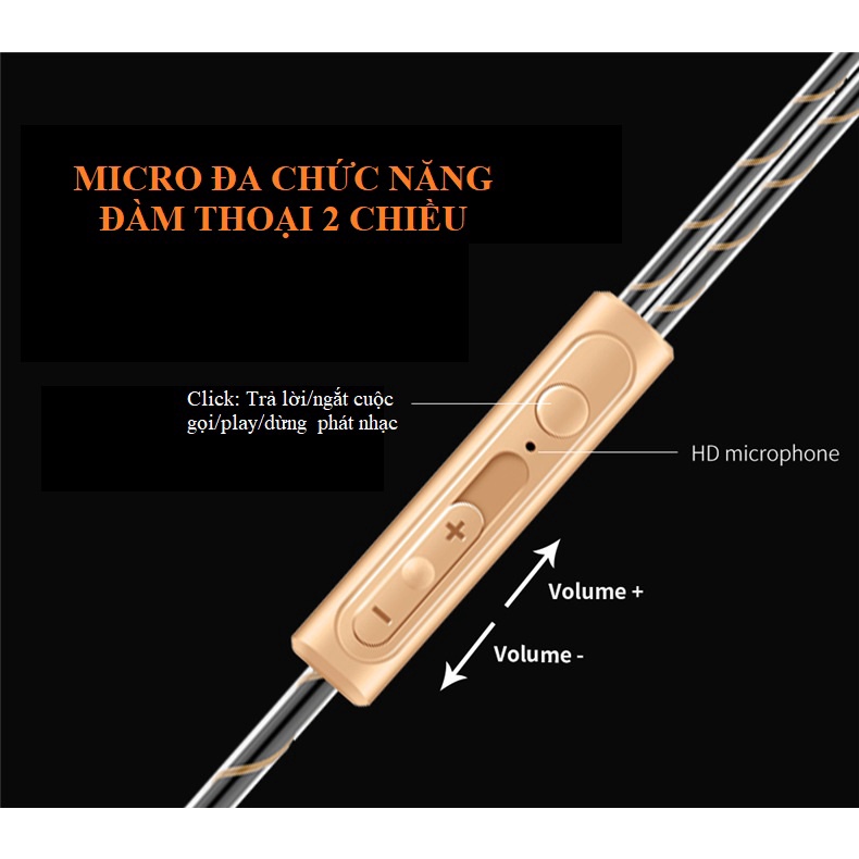 Tai nghe nhét tai QKZ CK8 chống ồn SIÊU BASS, tai nghe học online có MIC đàm thoại 2 chiều