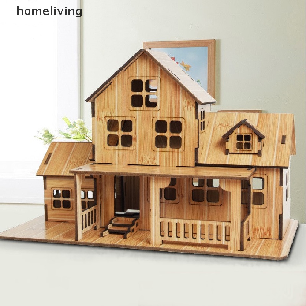 Bộ Xếp Hình Ngôi Nhà Villa 3D Bằng Gỗ DIY Dành Cho Bé Trai Và Bé Gái