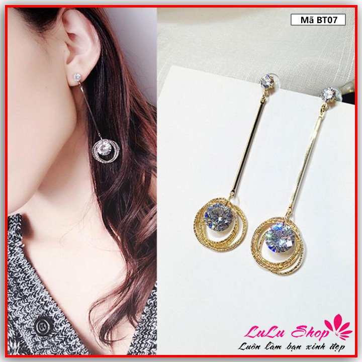Bông tai ngọc nhỏ Hipster hoang dã, cá tính cho bạn nữ - Hoa tai BT07