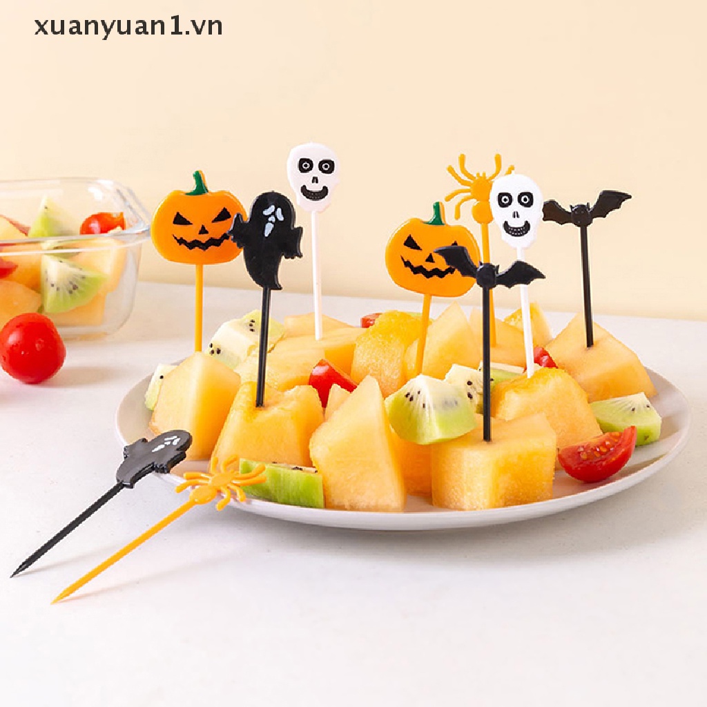 Set 10 / 6 Nĩa Ăn Trái Cây Bằng Nhựa Kiểu Dáng Dễ Thương