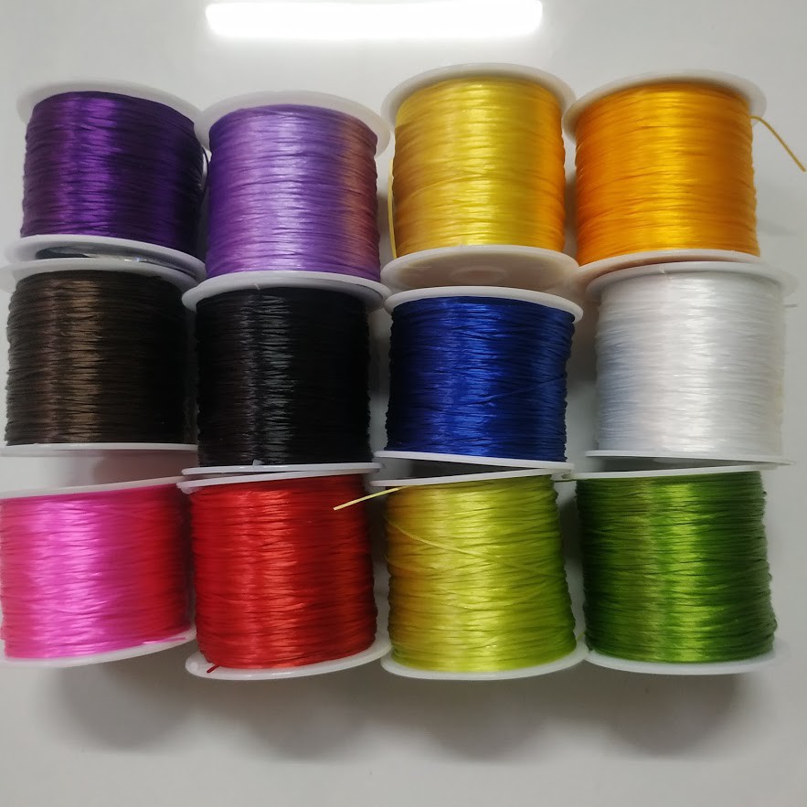 Cước giãn - (Cuộn to) Dây chỉ thun, chỉ tơ co giãn nhiều màu - Nguyên liệu để làm vòng tay, handmade