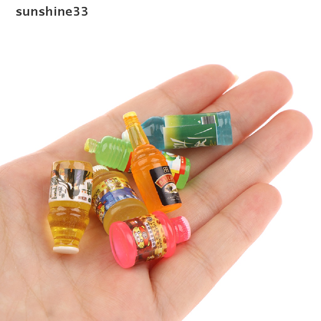 Bộ 5 Chai Nước Uống Mini Tỉ Lệ 1: 12 Dễ Thương Dùng Trang Trí Nhà Búp Bê