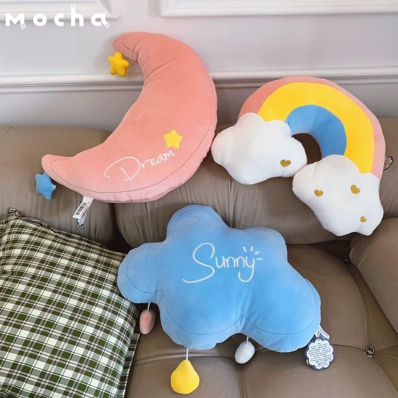 Gối Ôm Nhồi Bông Siêu Mềm Màu Cầu Vồng Kiểu Bắc Âu Sáng Tạo