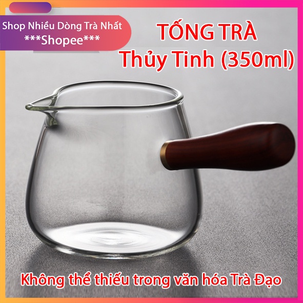 TỐNG TRÀ Thủy Tinh Chịu Nhiệt Chuôi Gỗ (350ml)