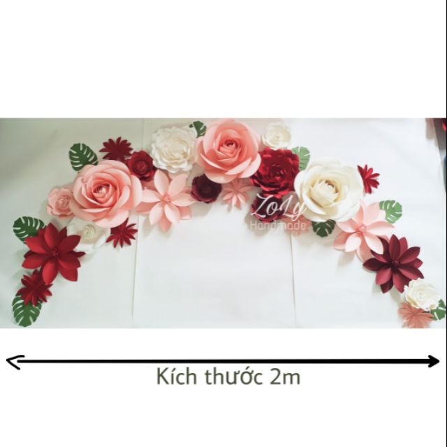 Bộ hoa backdrop trang trí tường