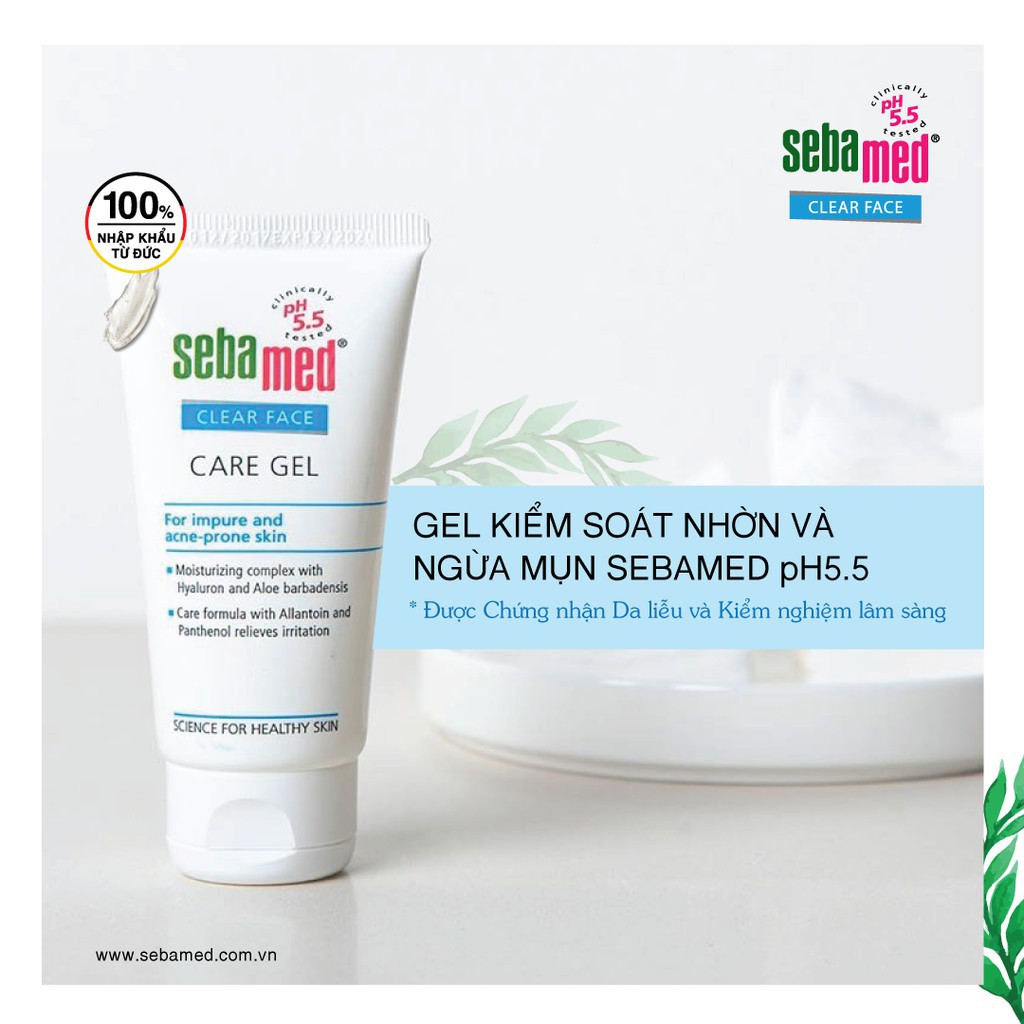 [Chính Hãng] Bộ 3 sản phẩm giúp sạch và sáng mịn da Sebamed pH5.5 Cleansing Foam Care Gel Anti-pimple gel Sebamed