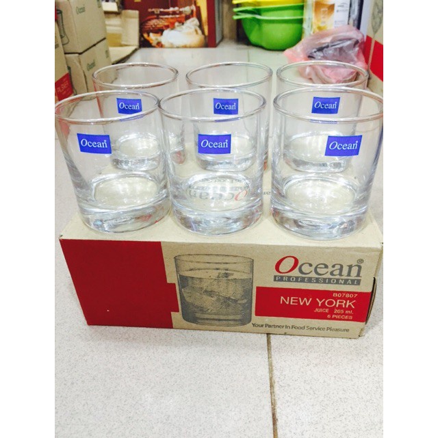 Bộ 6 Cốc Thủy Tinh Lùn New York Ocean – B07807 – 205ml