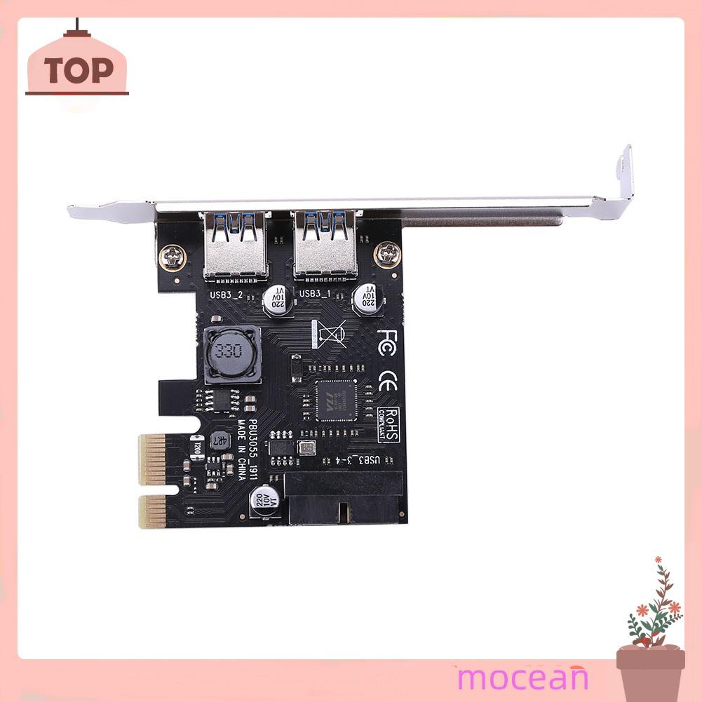 Mocean SSU 2 Port USB 3.0 PCI-e x1 Expansion Card PCI Express Adapter for Desktop