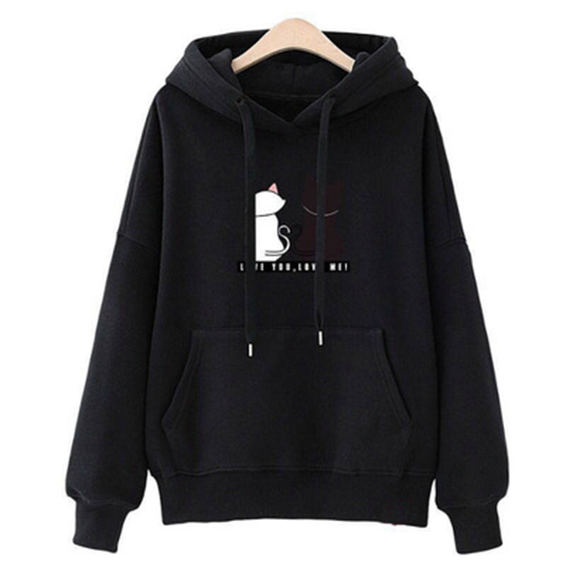 Áo hoodie XINLANYASHE lông cừu dày chui đầu dáng rộng in hình thời trang Hàn Quốc cho nữ