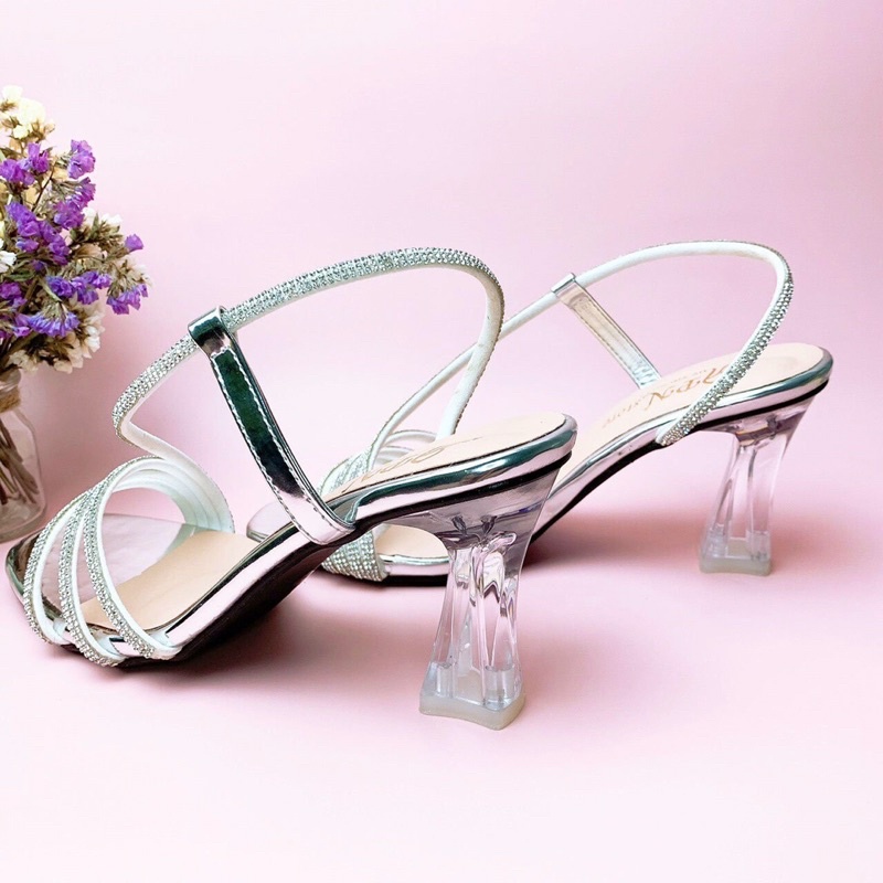 Giày Cao Gót Nữ 3 Dây Mãnh Xoàn 7p [ Ảnh Thật ]