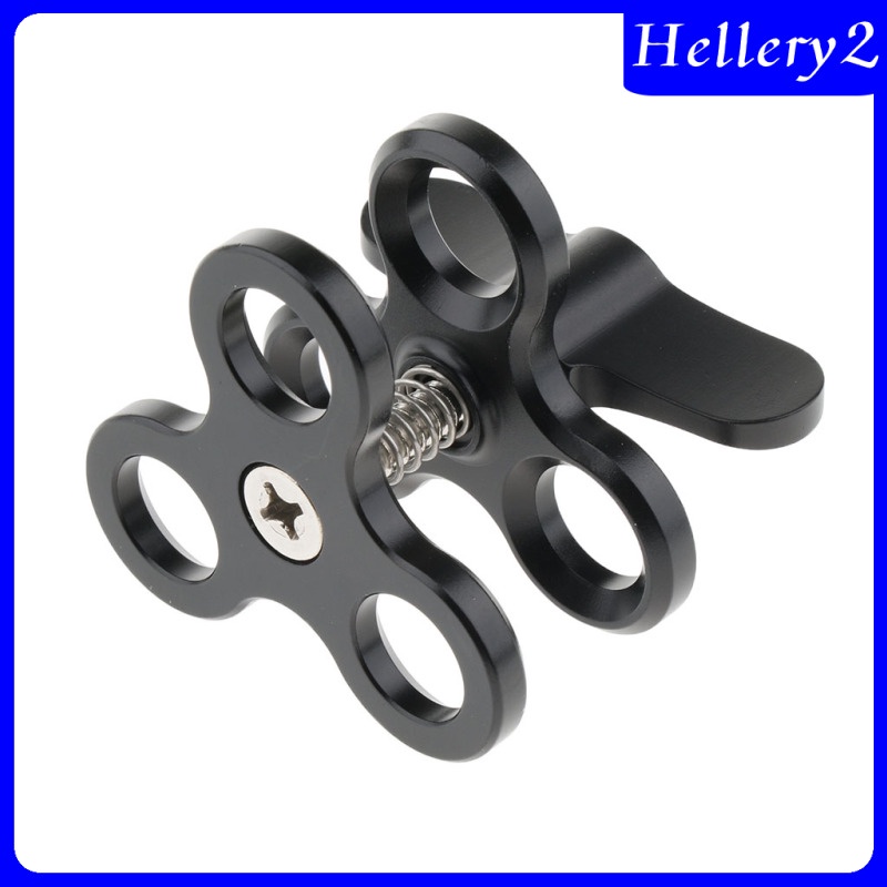 [HELLERY2] Triple Ball Diving Clamp Adapter 3-Holes Underwater Arm for   Blue