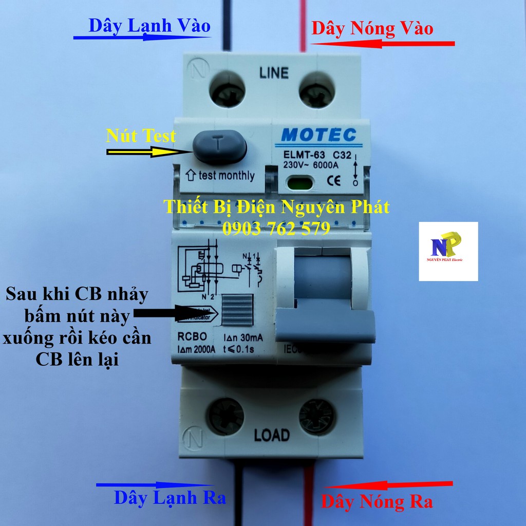 [MOTEC] Cầu dao chống giật, chống dòng rò & quá tải