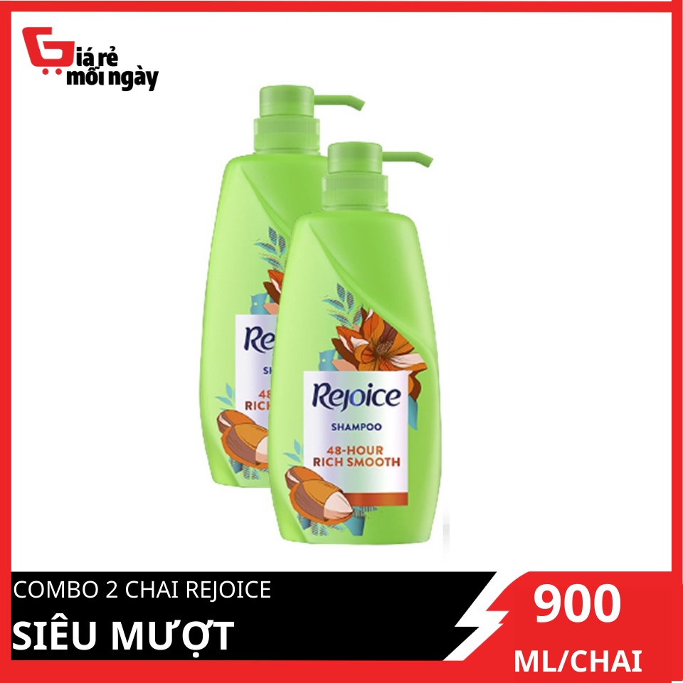 COMBO 2 chai Dầu gội Rejoice Siêu mượt 900ml