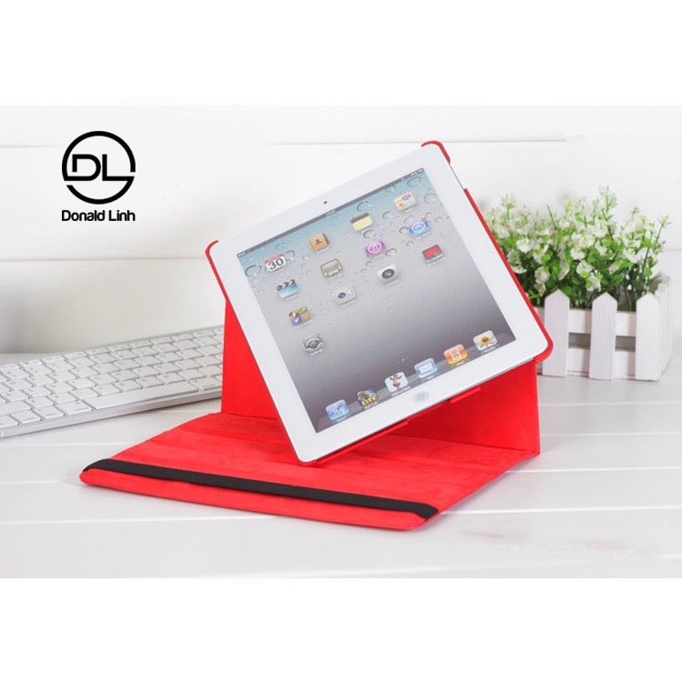 Vỏ Đựng, Bao Da máy tính bảng IP New 2017/2018, IP Air, IP Air 2, IP Mini123, IP Mini4, IP 234 xoay 360 độ (đỏ)