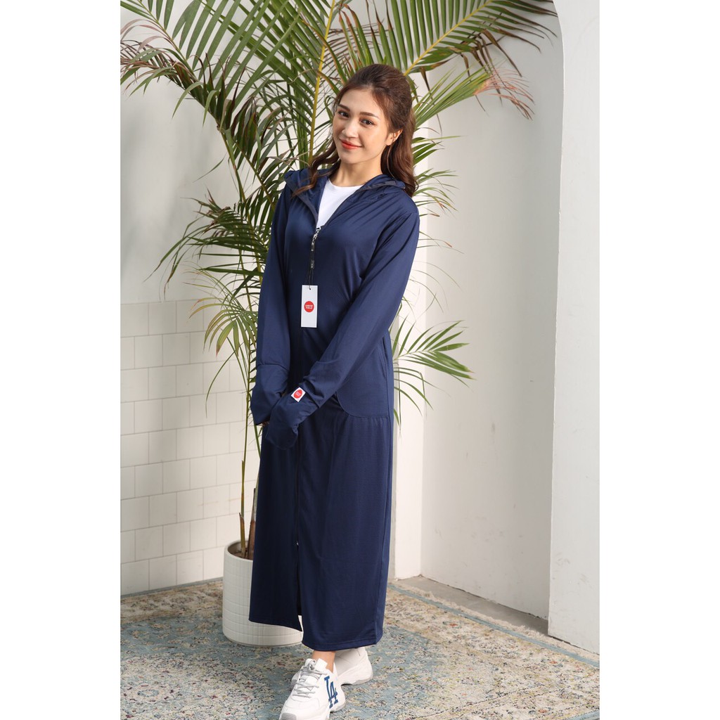 Áo Chống Nắng Lưới Tản Nhiệt Gu 1 Lớp Dáng Dài Nữ- Vải Thông Hơi Hạt Cườm Bao Đẹp