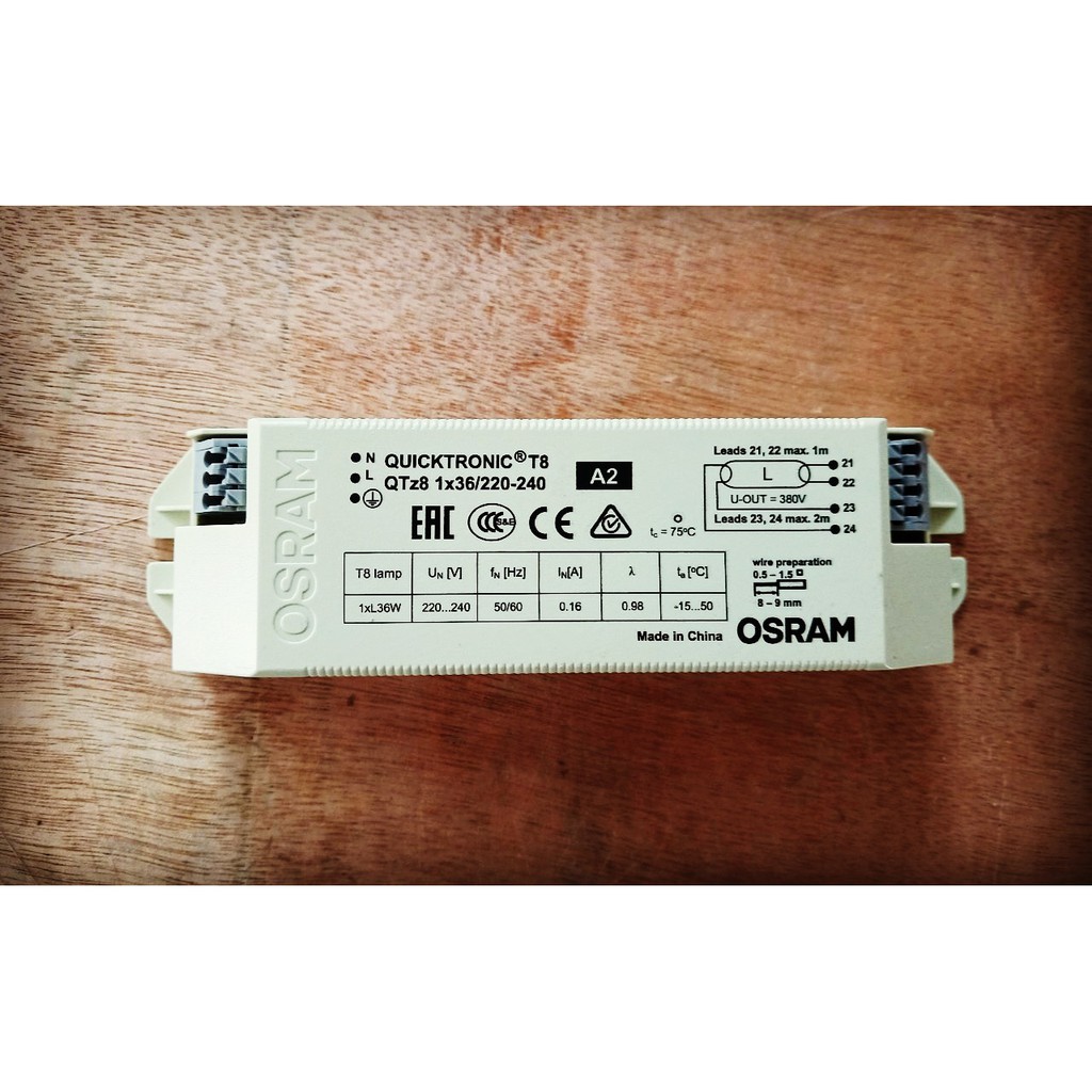 (SALE) Chấn lưu ballast Osram QTz8 1x36 cho bóng tuýp 36W 1.2m