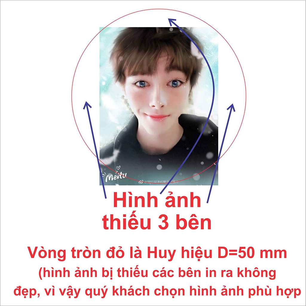 Huy hiệu nhựa cài ba lô D=50mm