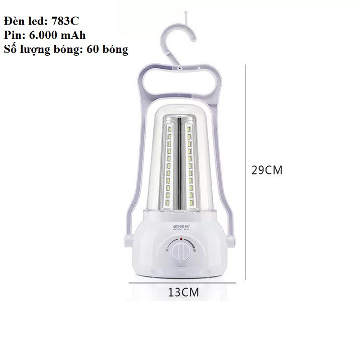 Đèn tích điện km 770c (màu trắng)