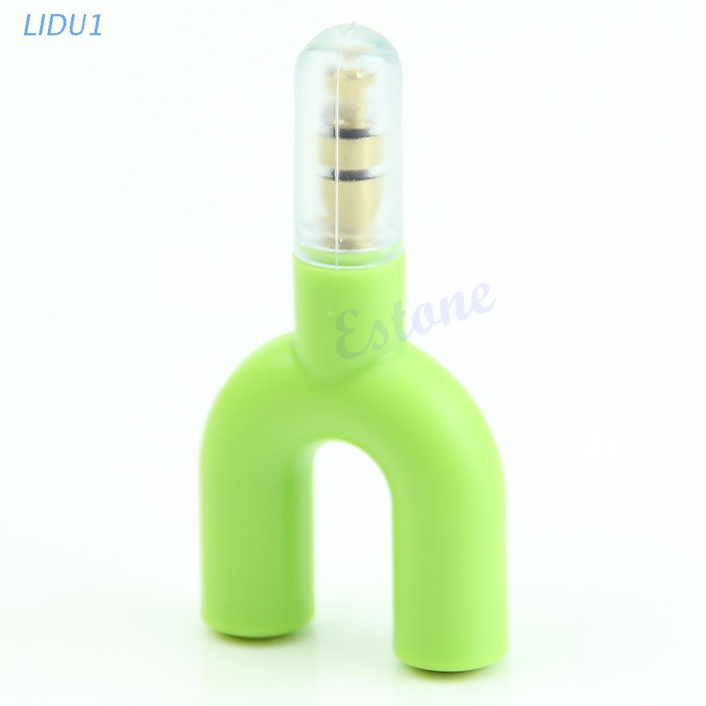 LIDU1  3.5mm U Shape Male To 2 Female Stereo Audio Headphone Earphone Splitter Adapter