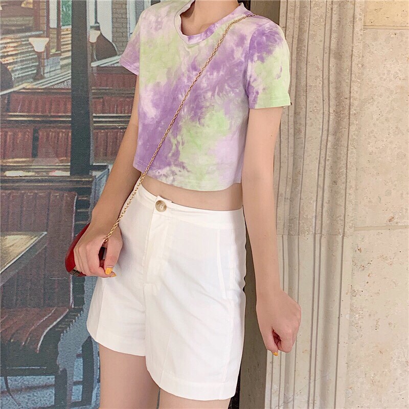 [HOT] Áo crop loang màu tím *** BÁN LẺ GIÁ SỈ ***