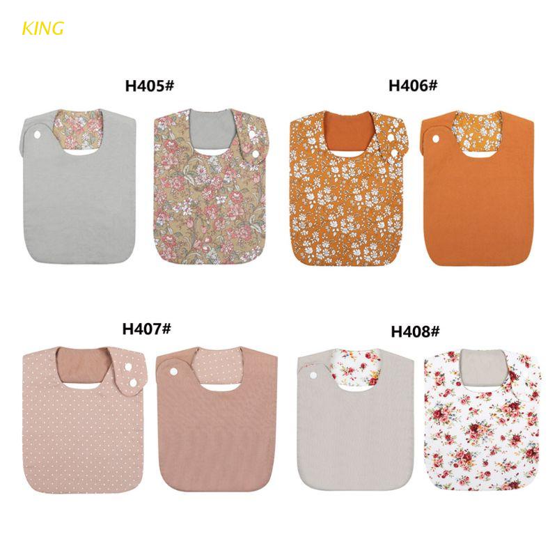 Yếm ăn cotton hai mặt in họa tiết hoa phong cách cổ điển dành cho bé gái