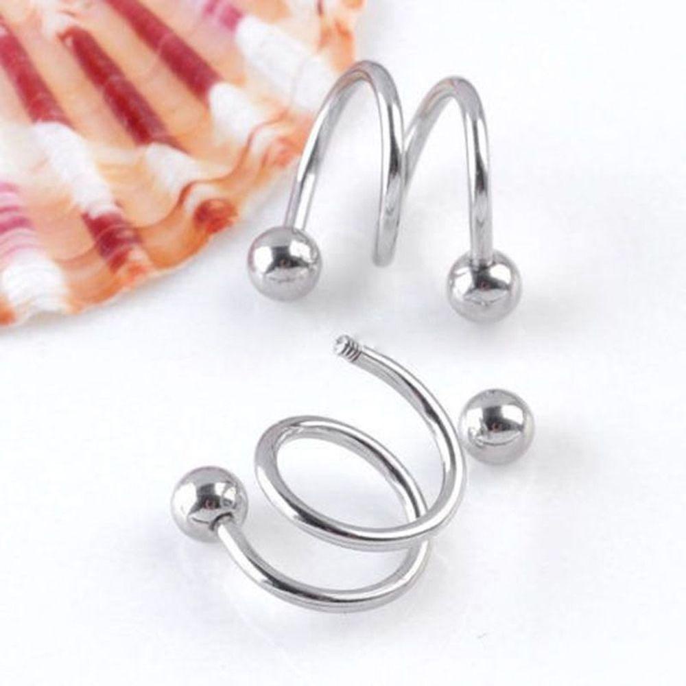Bộ 2 Khuyên Mũi Xoắn Ốc Bằng Thép Không Gỉ Thời Trang