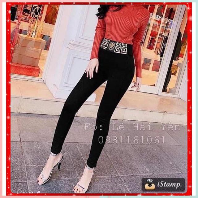 Quần Legging Cạp Chun Bản To Nữ { Hàng Umi Hàn Quốc Dày Dặn }-legging versace