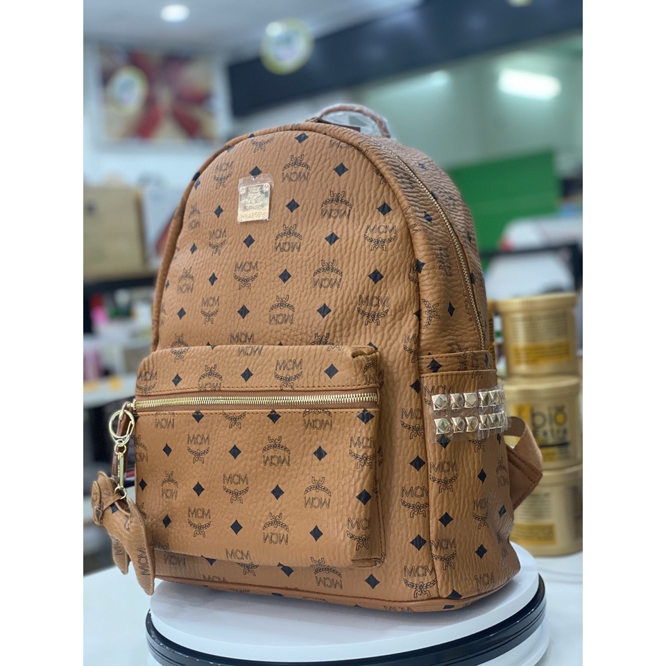 Balo MCM, Balo da MCM hàng unisex size 40, chất da cao cấp