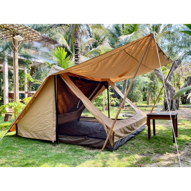 Lều cắm trại A-Fly Campoutvn dáng chữ A Vải Cao Cấp TC Canvas A395