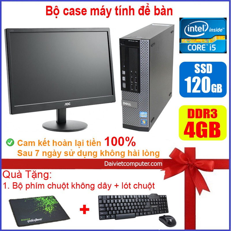 Bộ case máy tính để bàn Dell Optipex 790/990/7010 CPU Core i7 / i5 / i3 / Ram 4GB / SSD 120GB / 240G + Màn hình 19 inch | WebRaoVat - webraovat.net.vn