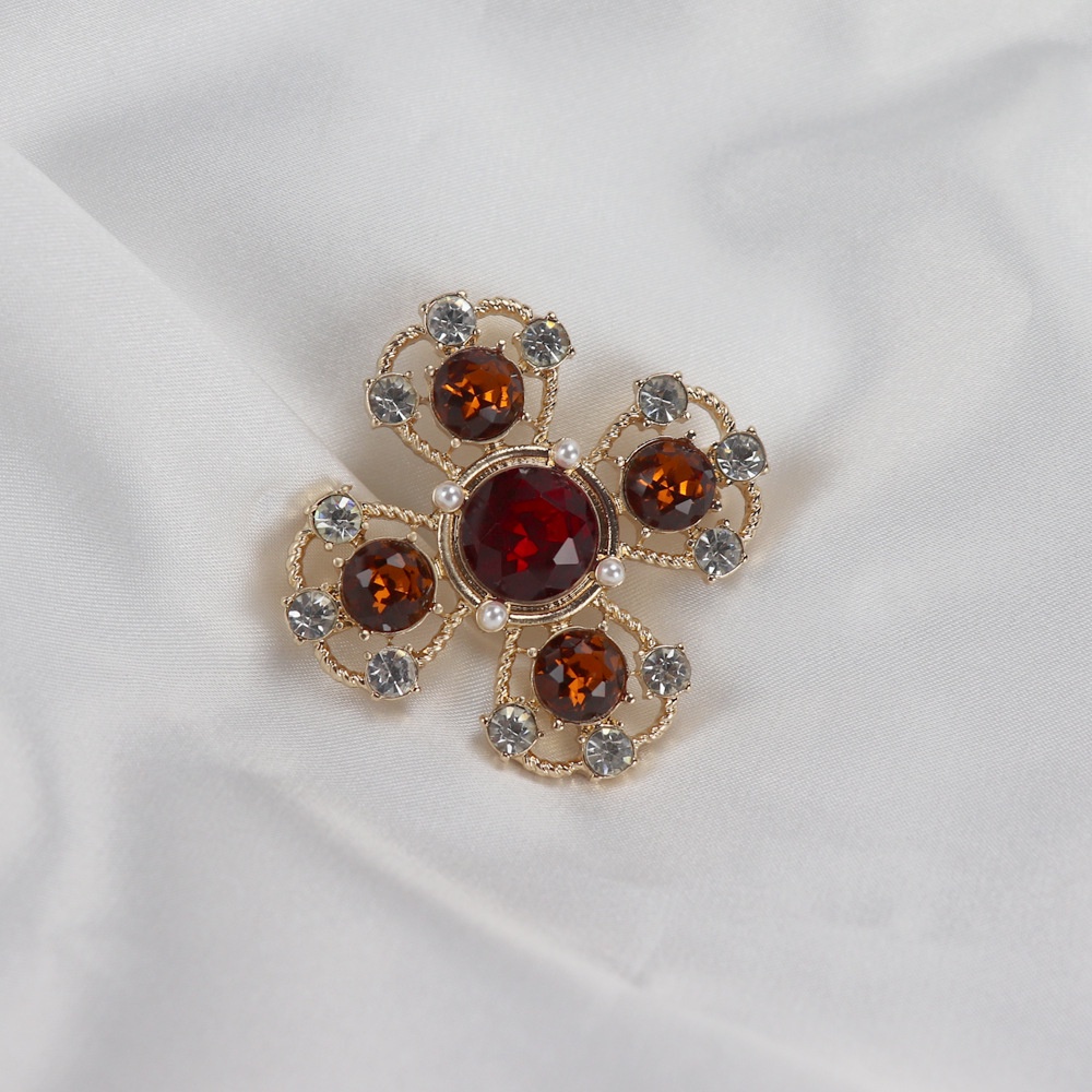 Ghim Cài Áo Hình Thánh Giá Đính Đá Phong Cách Vintage Sang Trọng